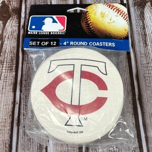 MINNESOTA TWINS Baseball MLB Set of 12 Round 4" Coasters Boelter Brands NEW